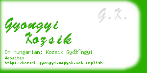gyongyi kozsik business card